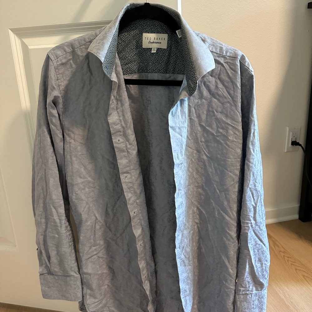 Ted Baker Gray Patterned Shirt - image 1